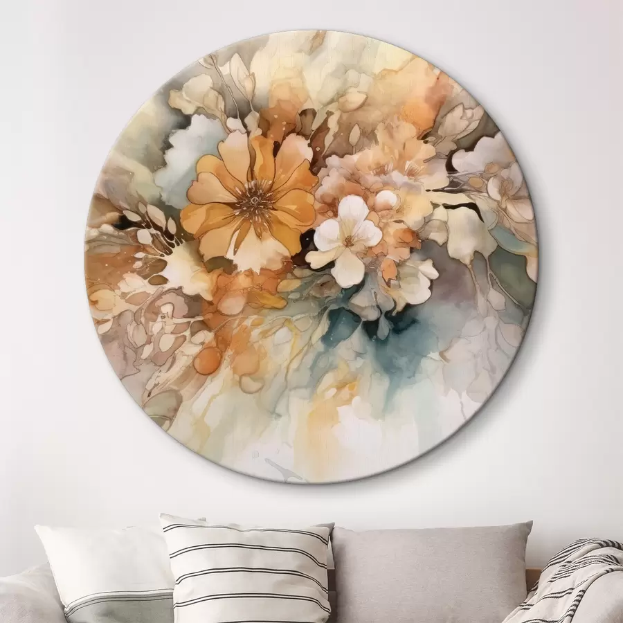 Glezna Apelsīnu akvareļu ziedi r34202