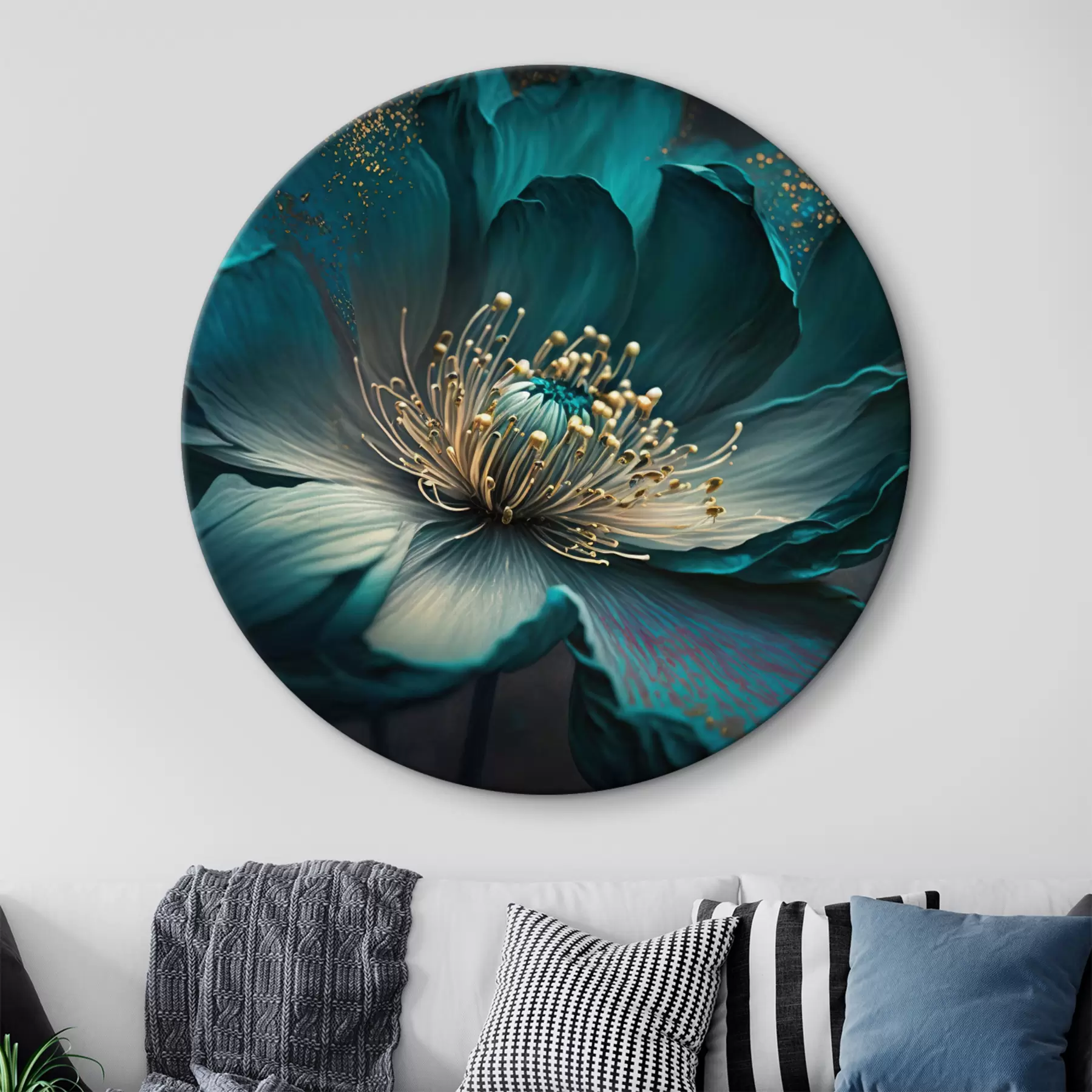 Glezna Tirkīza ziedu tuvplānu attēls r34854