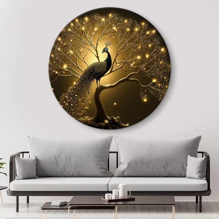 Glezna Pāvs uz ziedoša koka r34876