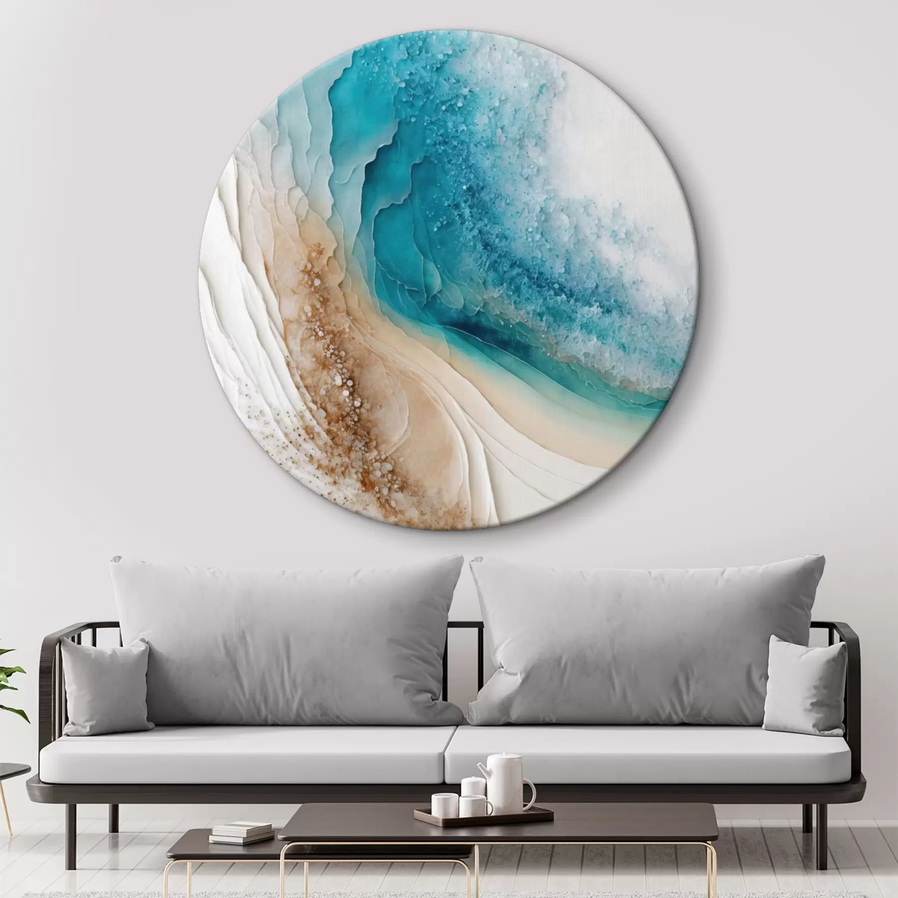 Glezna Turkīza un balta šķidruma māksla r36029