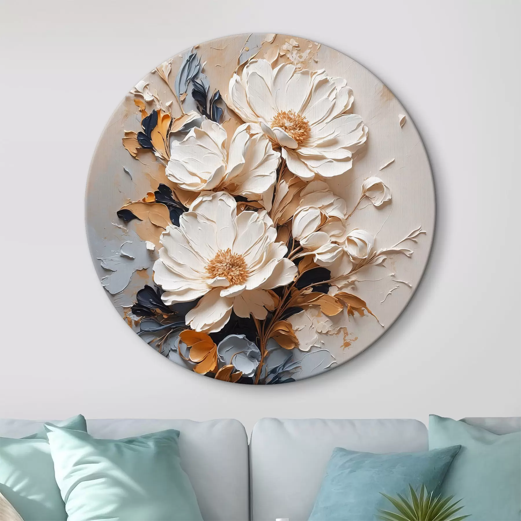 Glezna Balti ziedi eļļā r37327