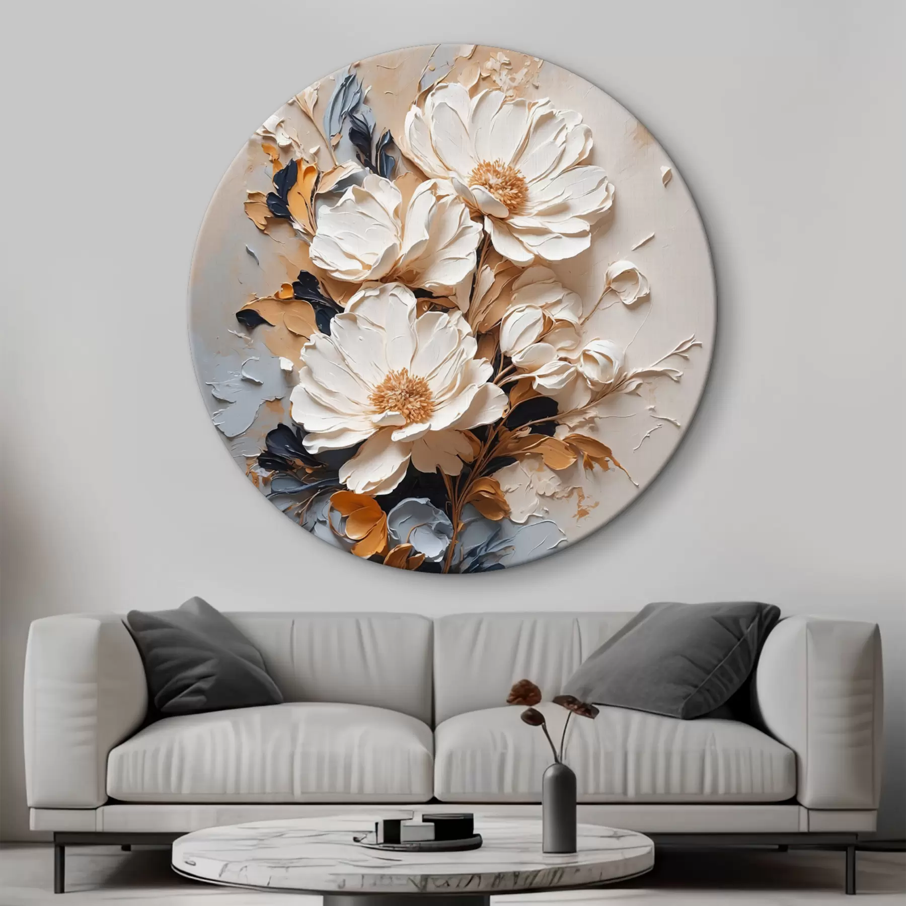 Glezna Balti ziedi eļļā r37327