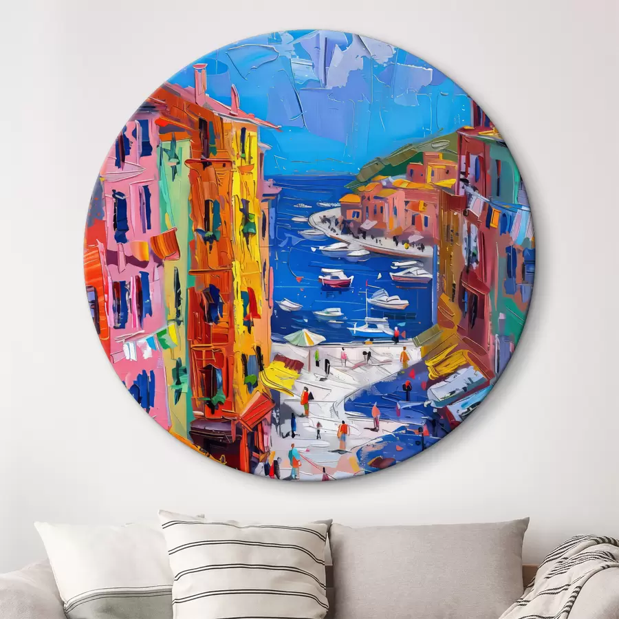 Glezna Franču ciems krēslas stundā: iespaids Van Goga stilā r39627