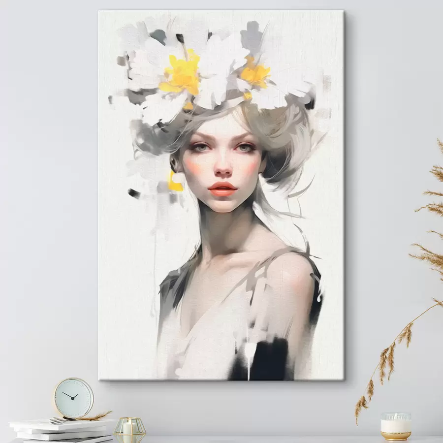 Glezna Modele ar ziediem uz galvas s41322