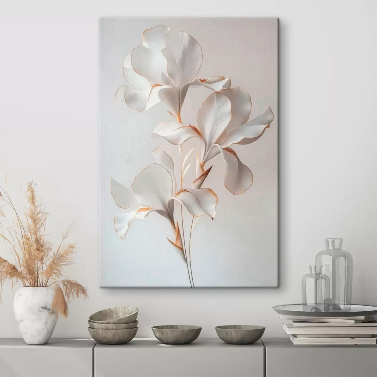 Glezna Baltie ziedi s41395