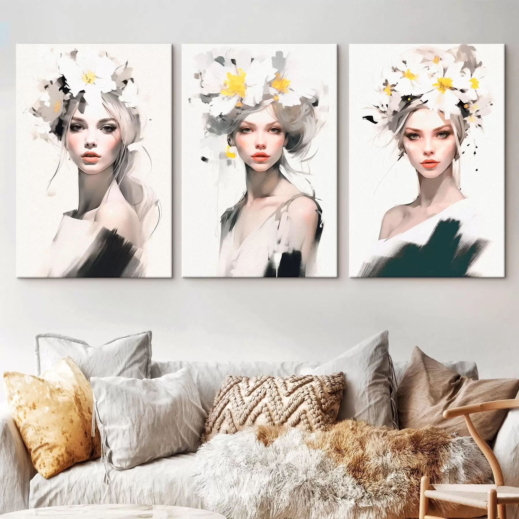 Fototapetes Modelis meitene ar ziediem matos m00375