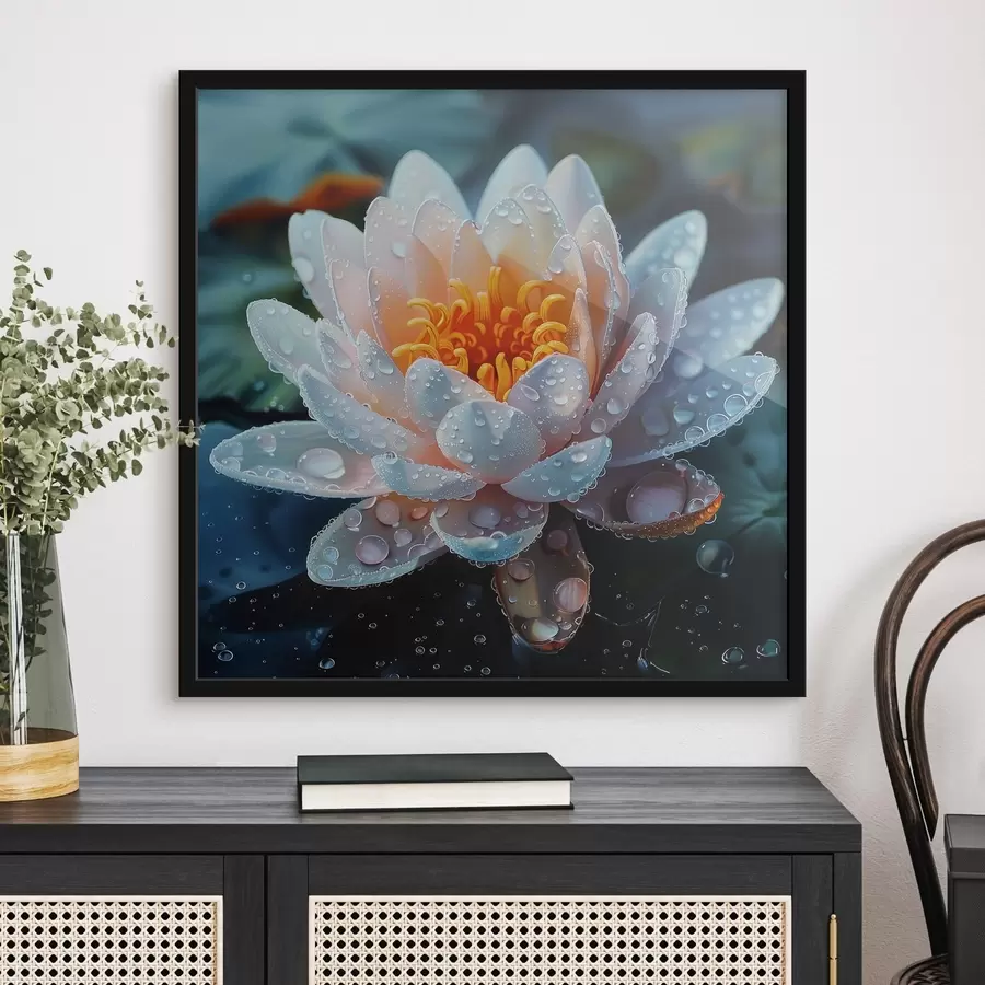 Glezna Lotosa zieds ar rasas pilieniem f41433