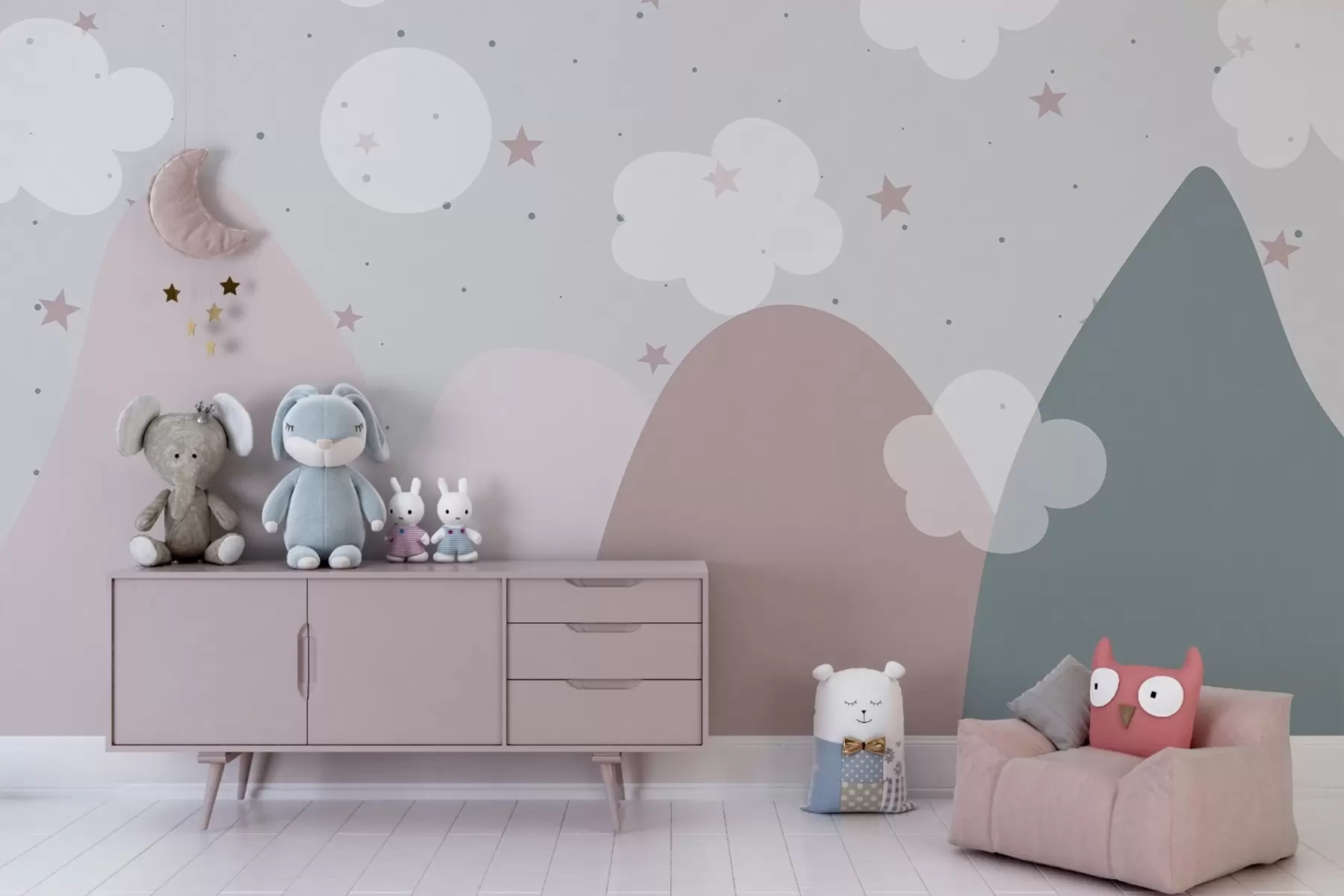 Fototapetes Mākoņi maigos kalnos w02000