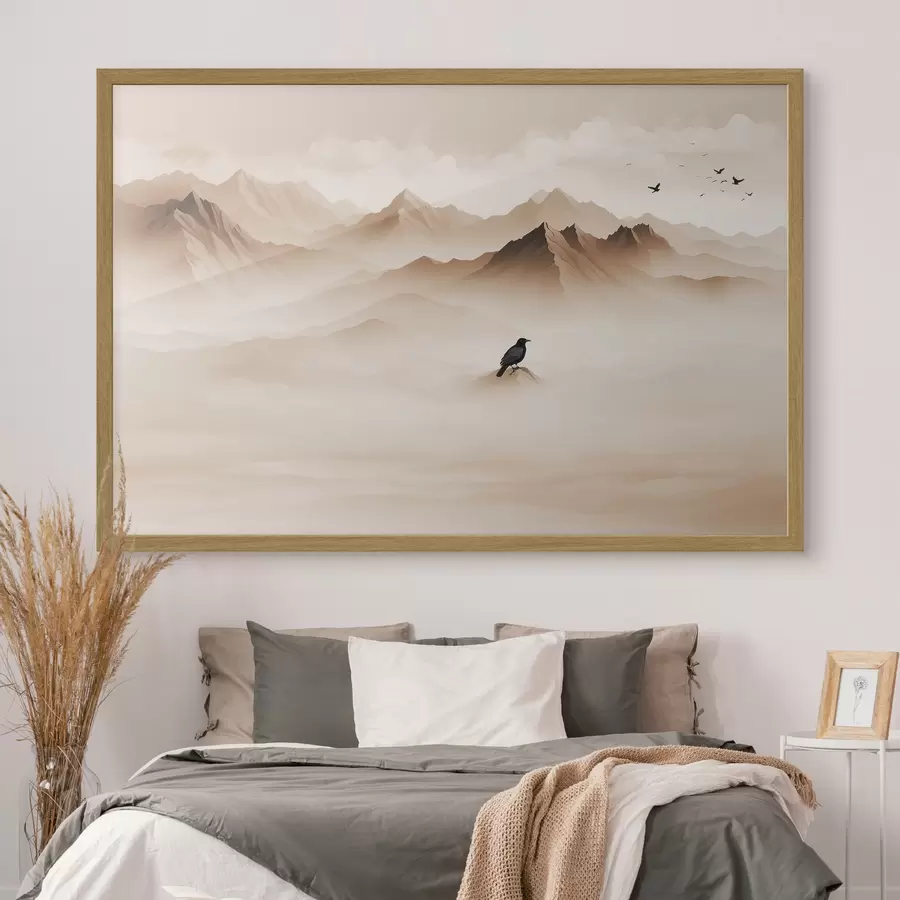 Fototapetes Kalni miglā vektoru grafikā f41295