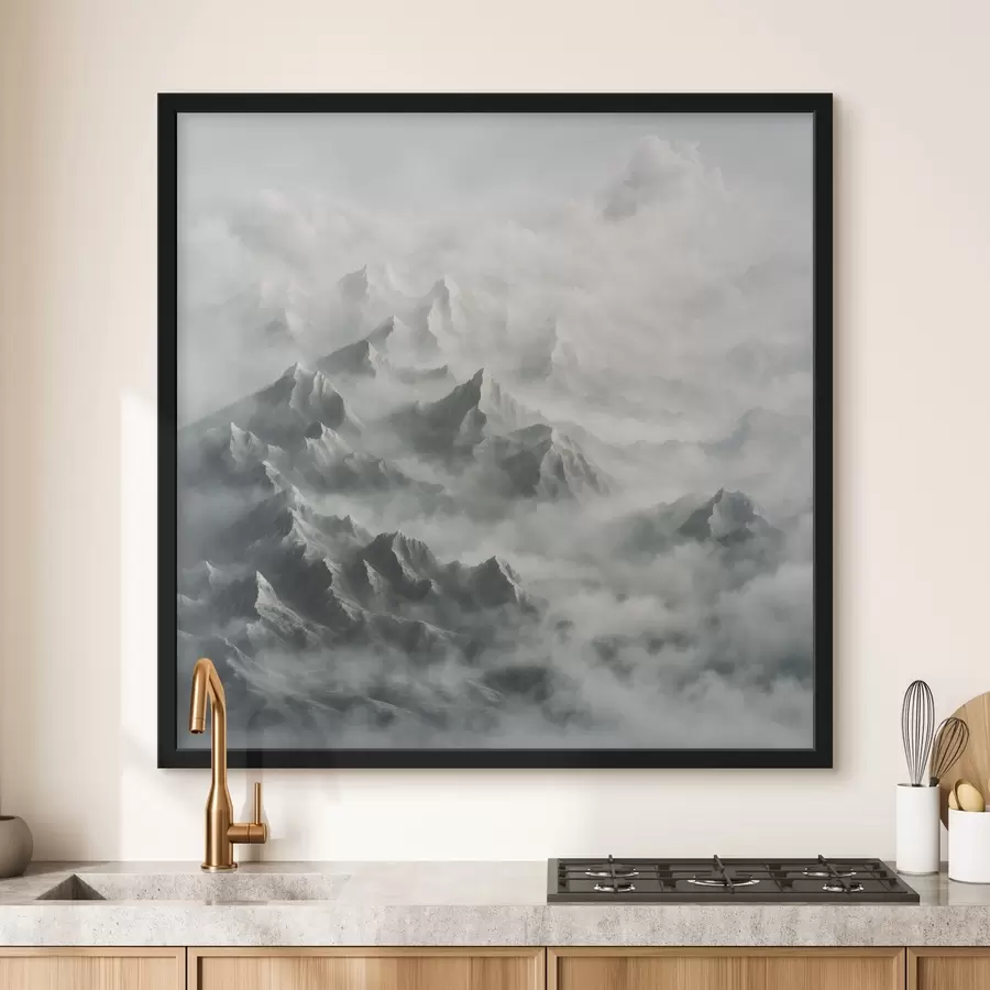 Fototapetes Sniegotie kalni miglā f41301