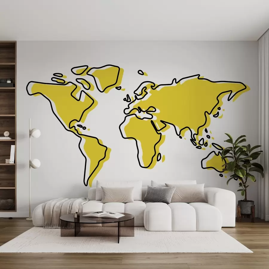 Fototapetes Stilizēta pasaules karte košās krāsās u99073