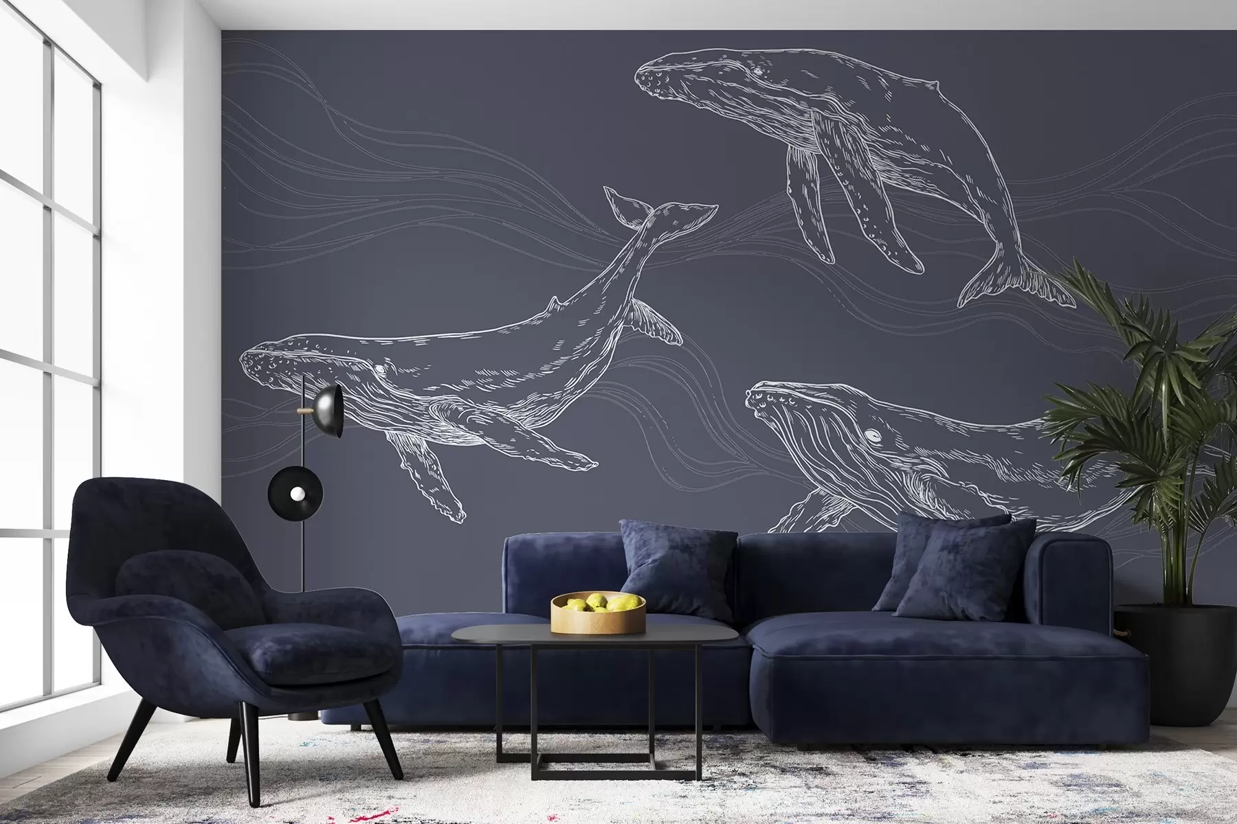 Fototapetes Graciozi vaļi okeāna kustībā u99733v1