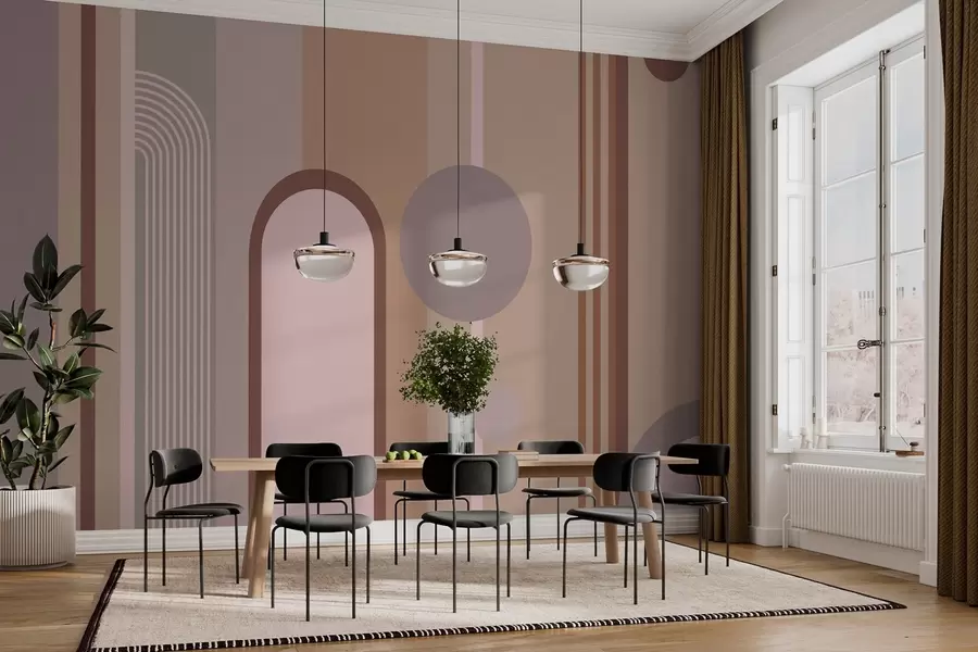 Fototapetes Abstrakts ģeometriskais dizains maigos toņos w00466