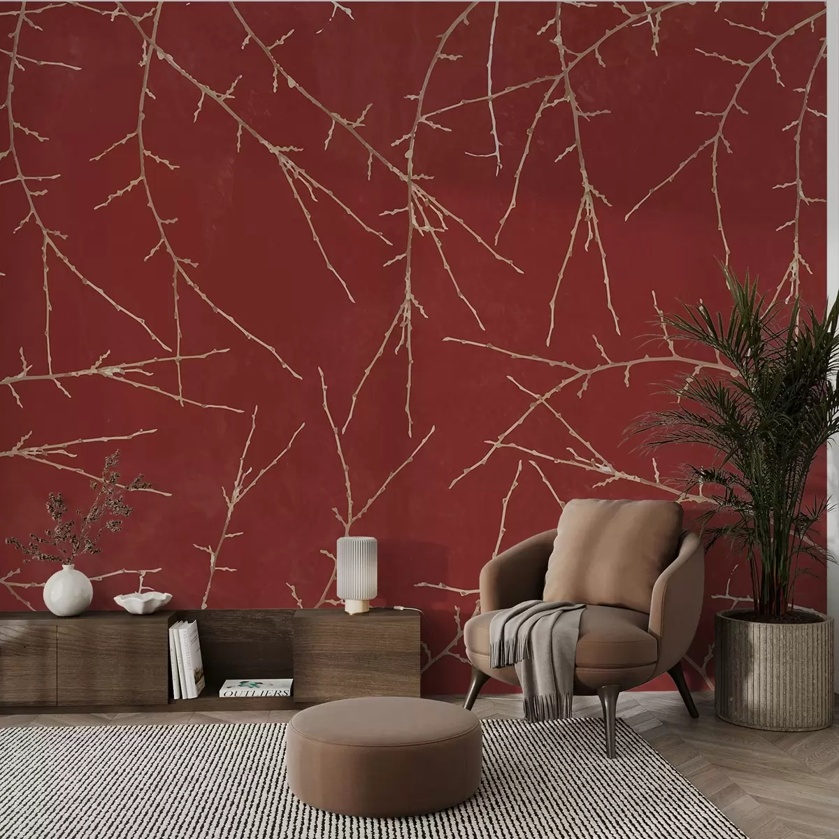 Fototapetes Abstraktie zari uz sarkana fona w00692v3