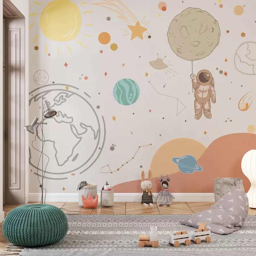 Glezna Astronauts pēta krāsainu visumu w00743