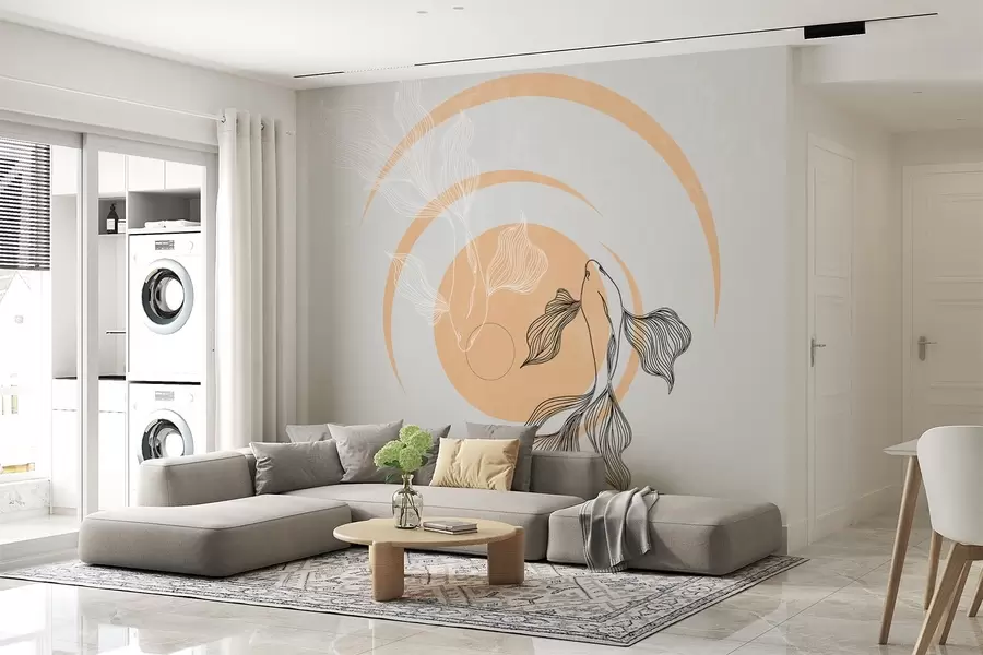 Fototapetes Elegantas koi zivis mierīgā kustībā w00823v2