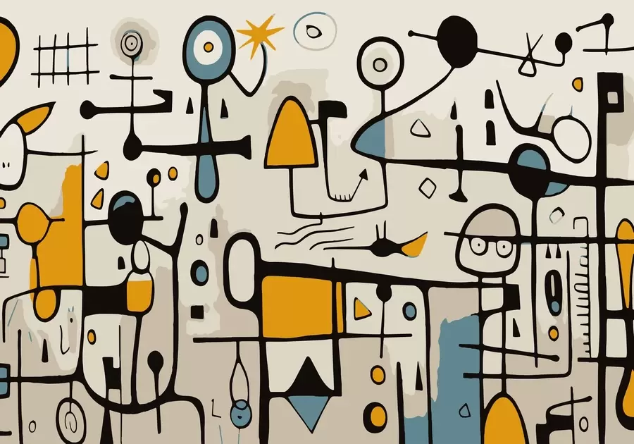 Fototapetes Abstraktā māksla ar ģeometriskām formām jūgendstila stilā w02029