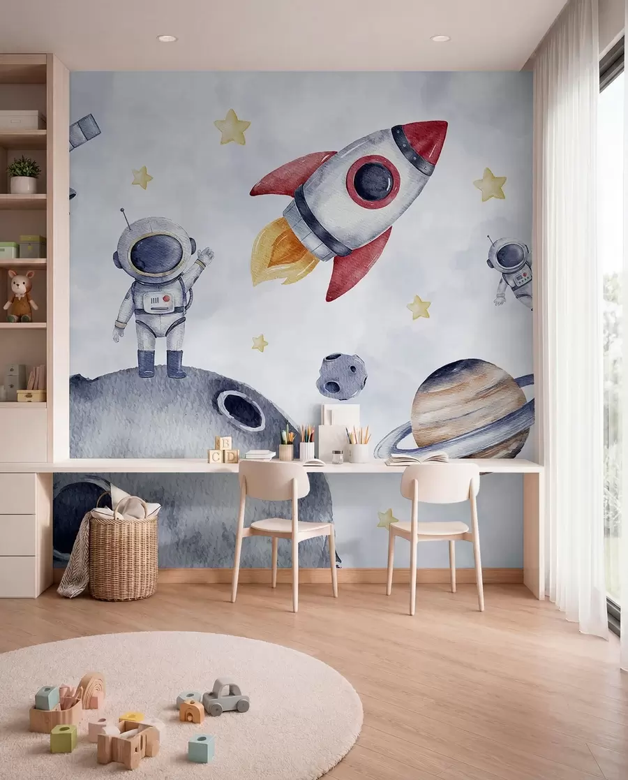 Fototapetes Mazie astronauti lidojumā w01461