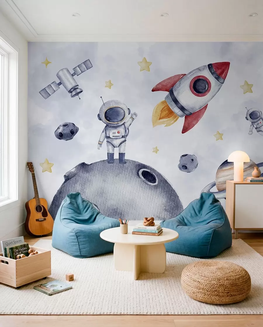Fototapetes Mazie astronauti lidojumā w01461