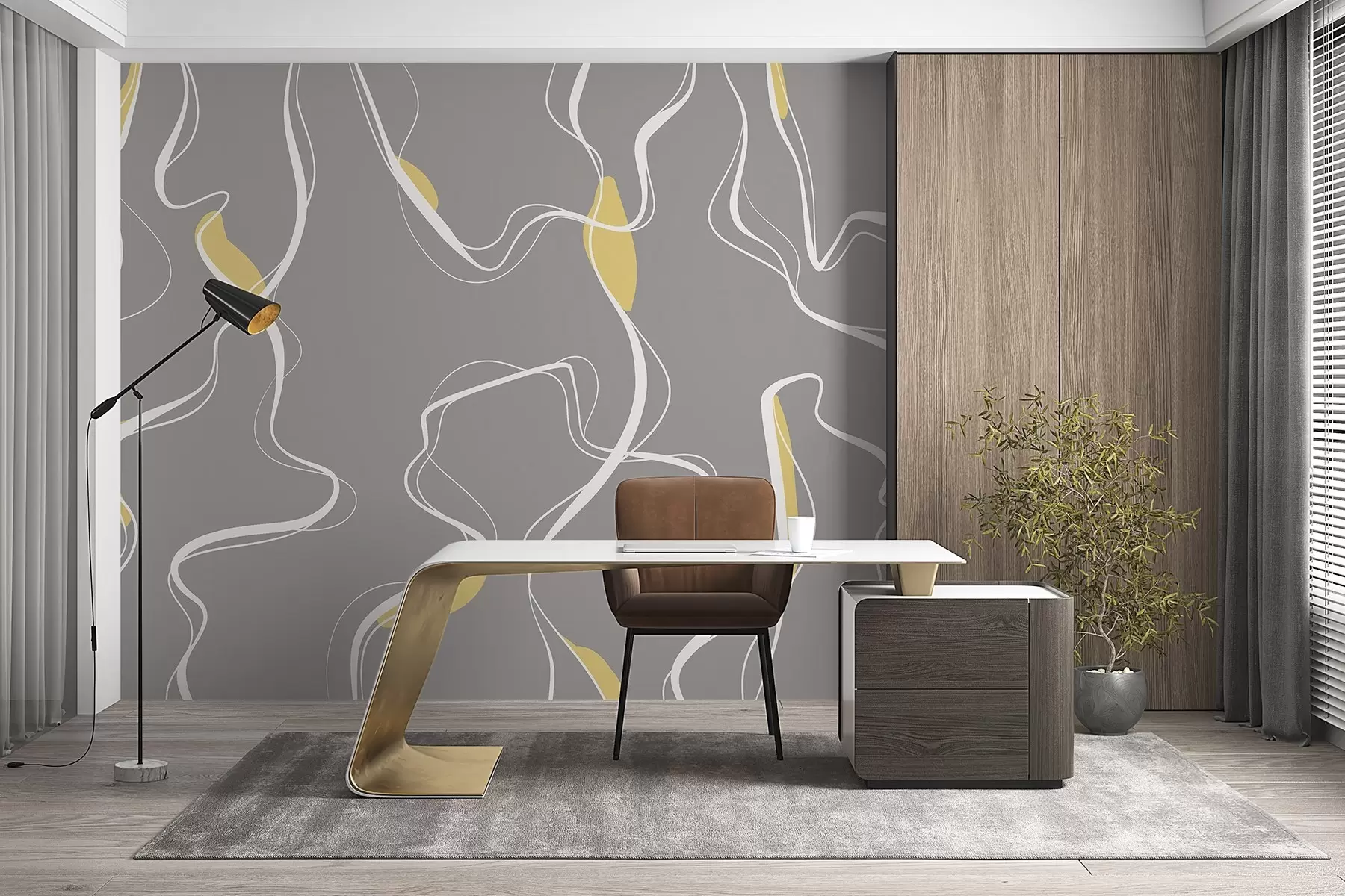 Fototapetes Abstraktas līnijas maigā krāsu shēmā u99659v1