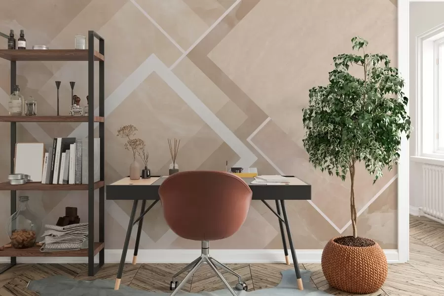 Fototapetes Ģeometrija smilškrāsas toņos w02062v1