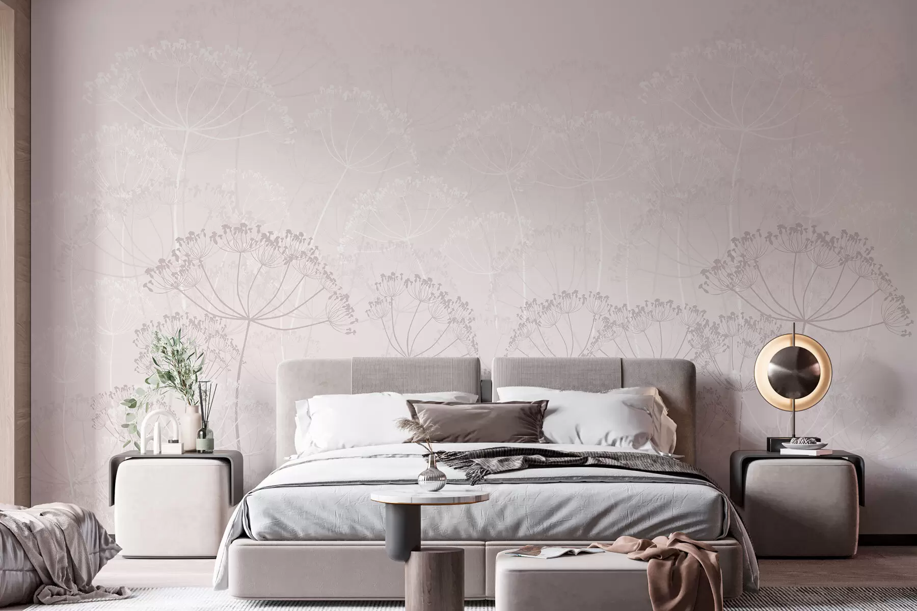 Fototapetes Trausli augi minimālisms rozā krāsa w02105