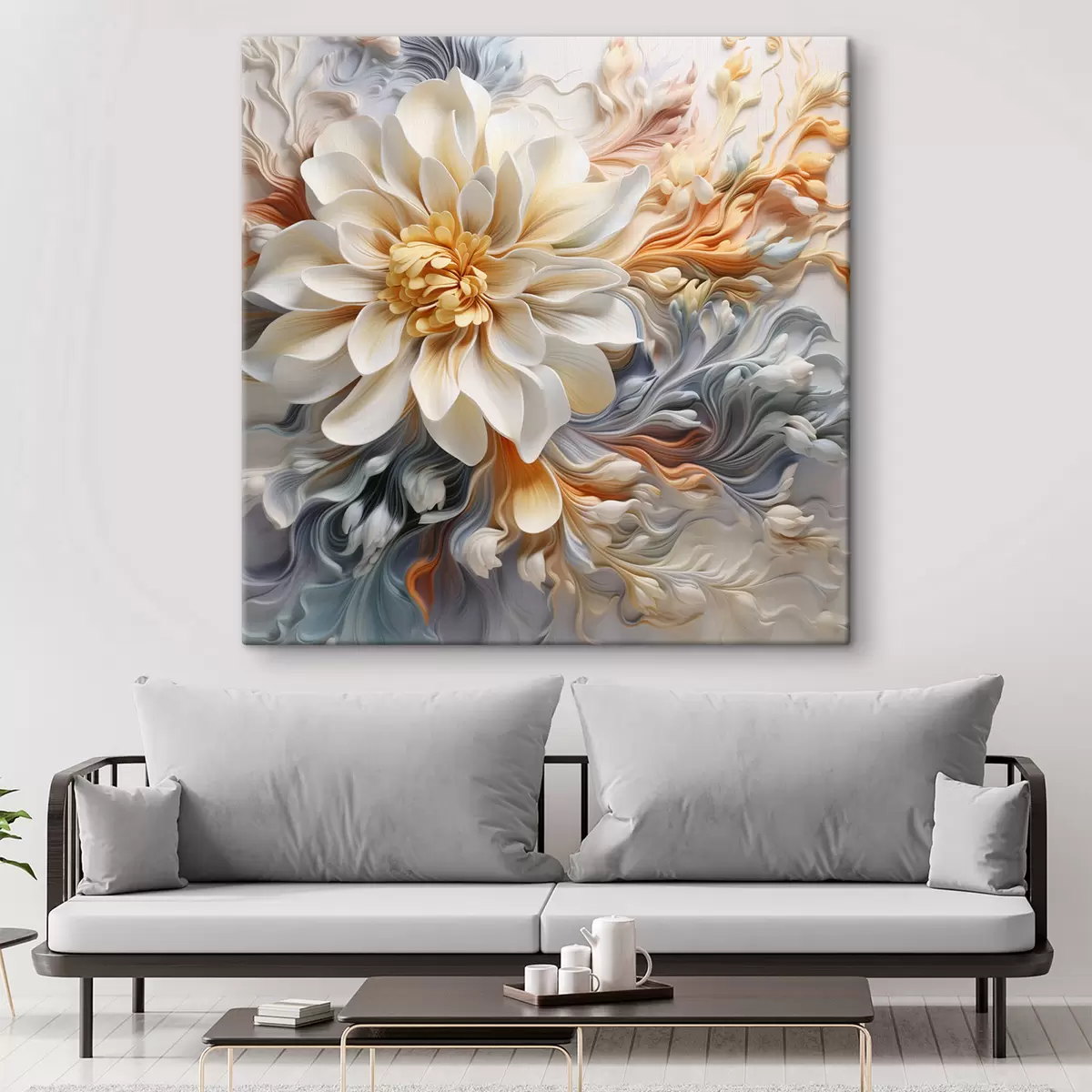 Glezna Apjomīgs abstrakts zieds s41551