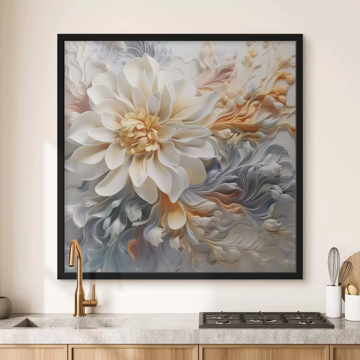 Plakāts Apjomīgs abstrakts zieds f41551