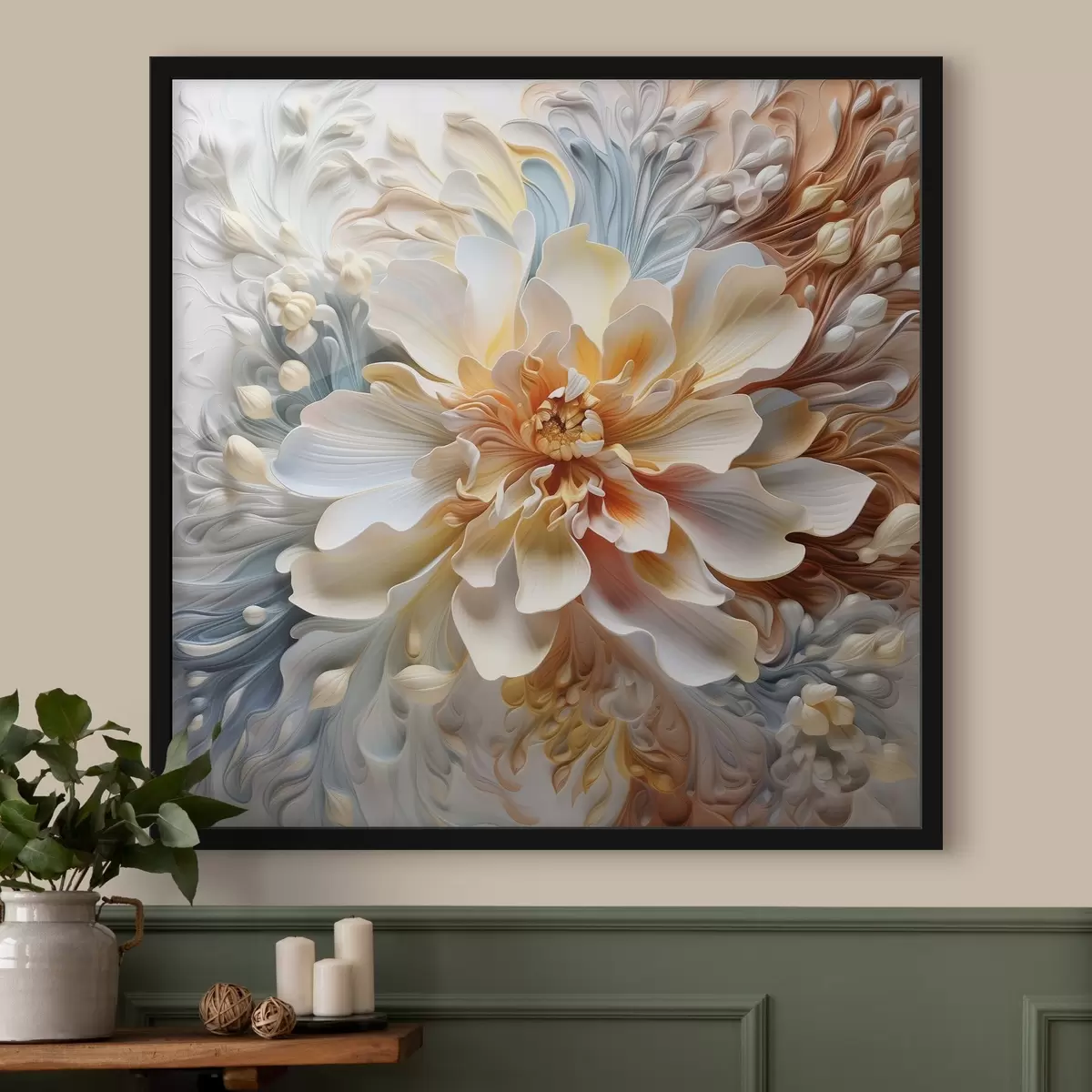 Plakāts Liels apjomīgs abstrakts zieds f41553