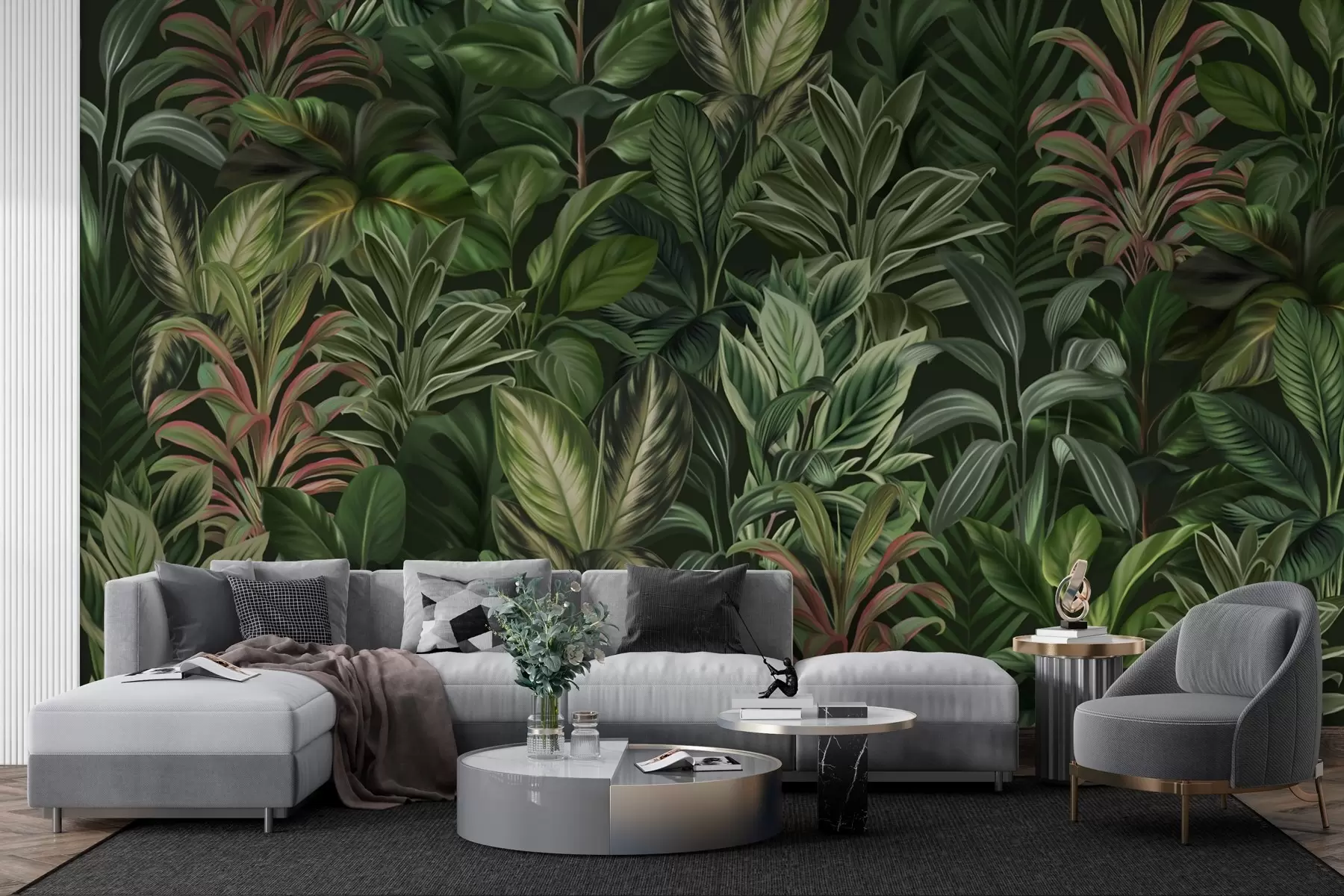 Fototapetes Bieza zaļa tropu lapotne w02126