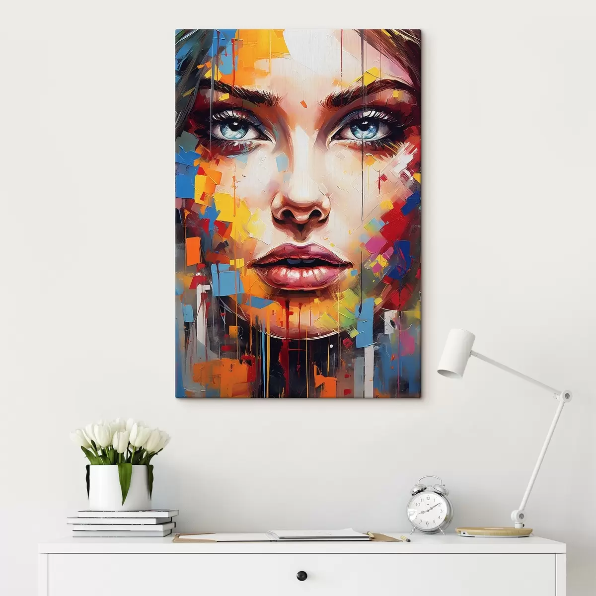 Glezna Meitenes seja ar krāsām s41564