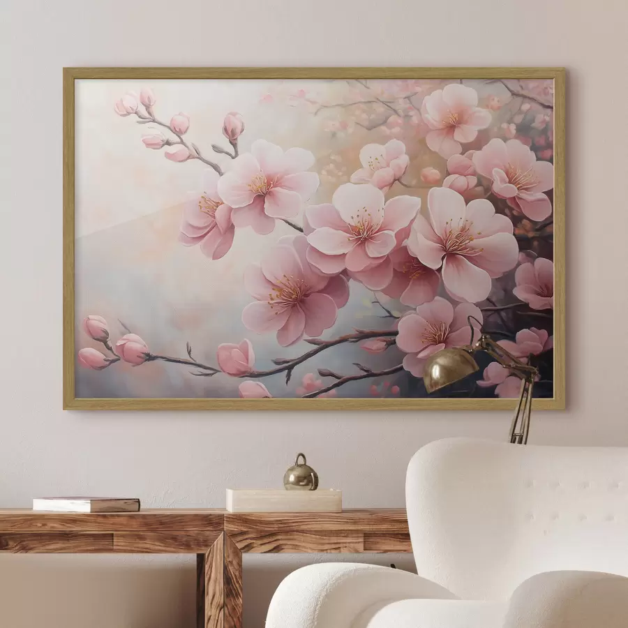Fototapetes zari ar rozā ziediem f41628
