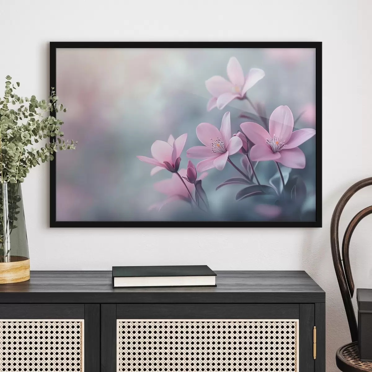 Plakāts rozā ziedi tuvplānā f41631