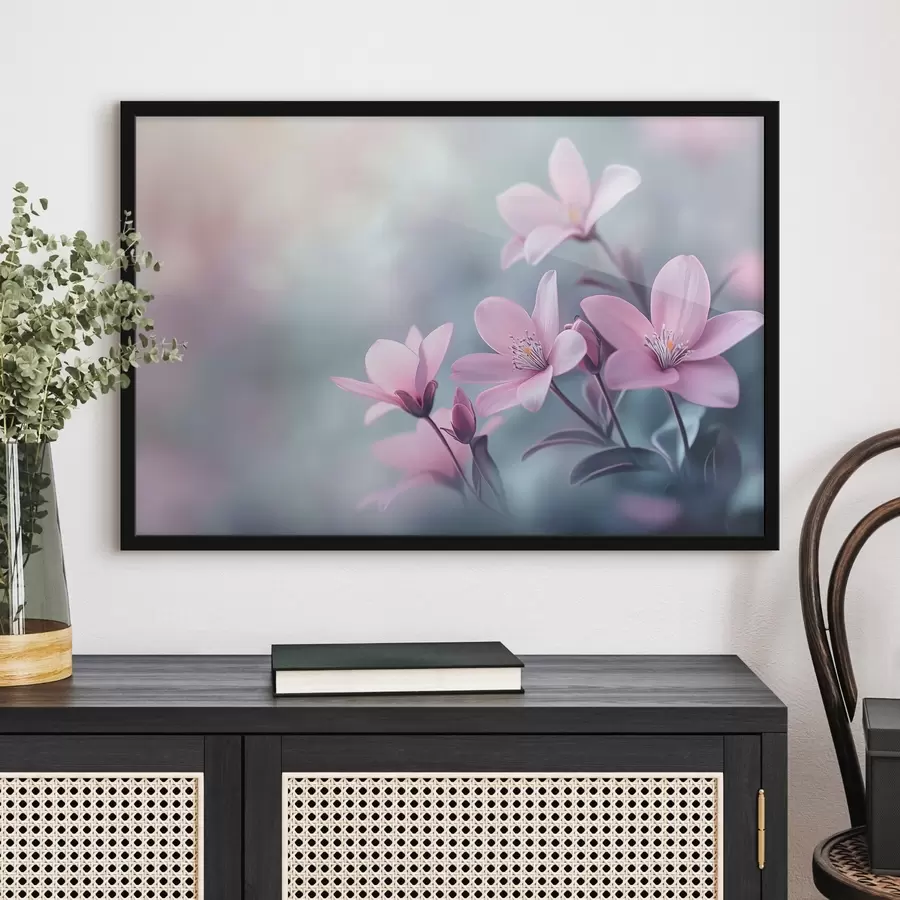 Fototapetes rozā ziedi tuvplānā f41631