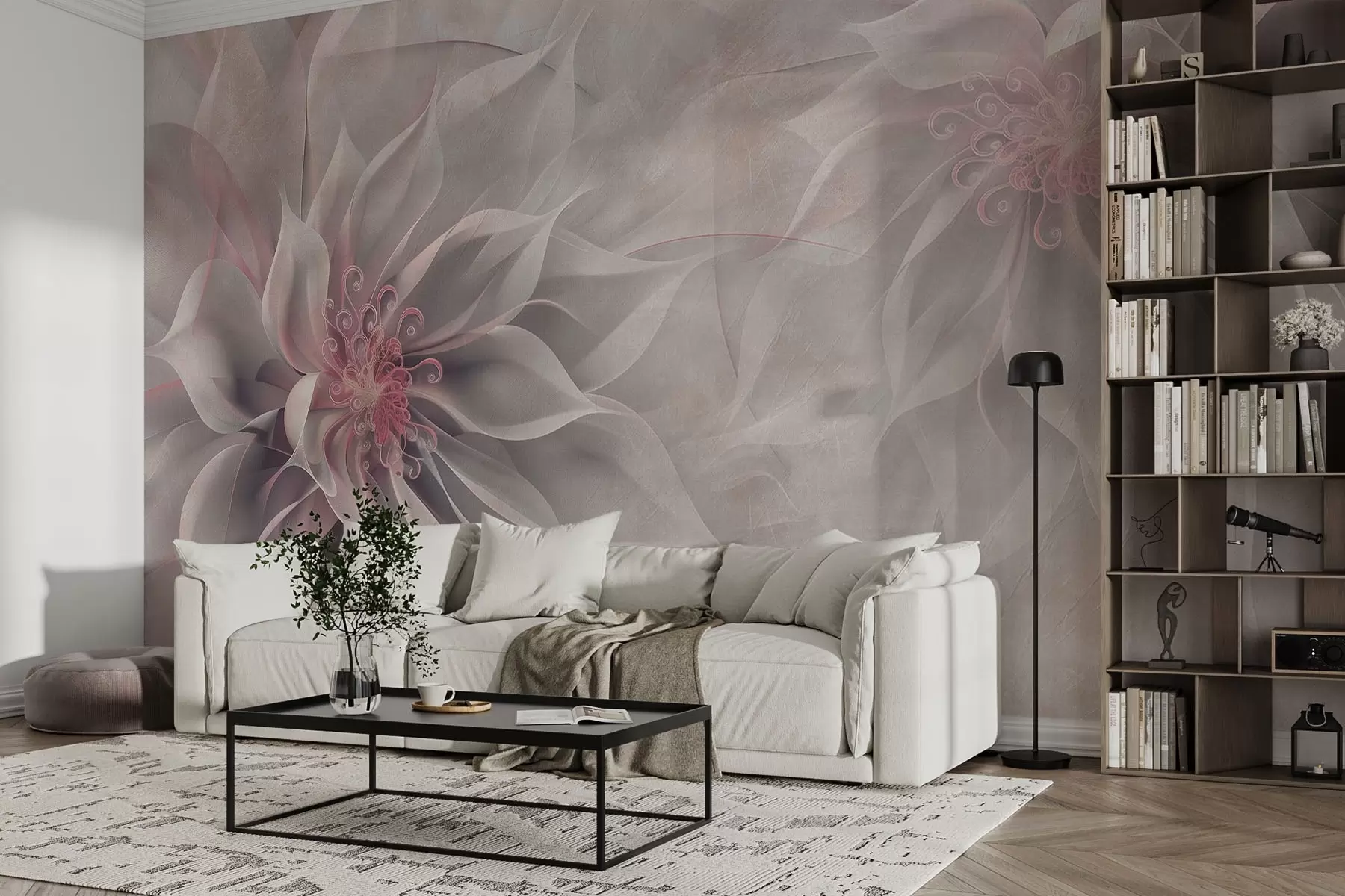 Fototapetes Caurspīdīgi ziedi w01893