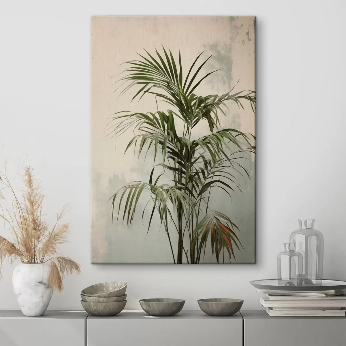 Glezna Palmu zari pie nobružātas sienas s41660