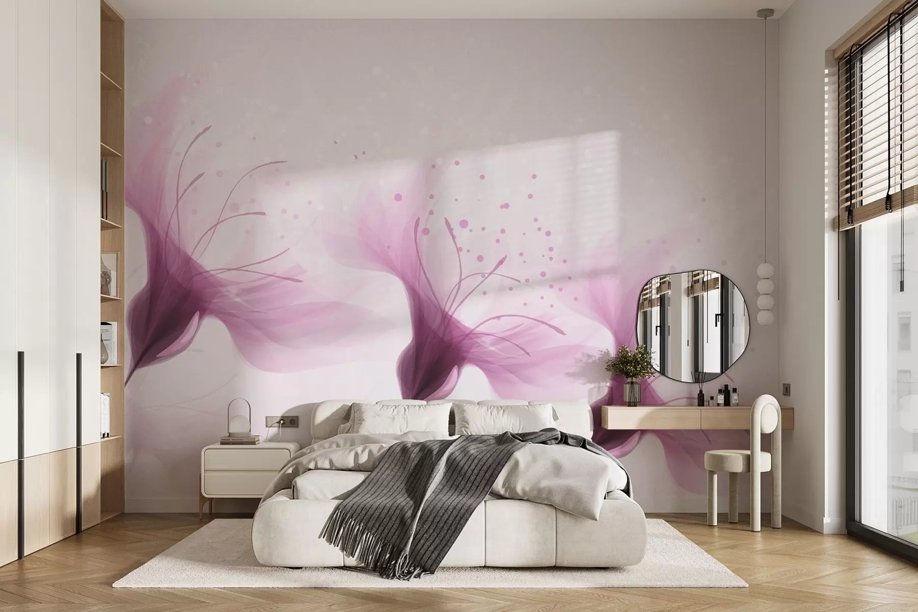 Fototapetes Lieli rozā ziedi w02279