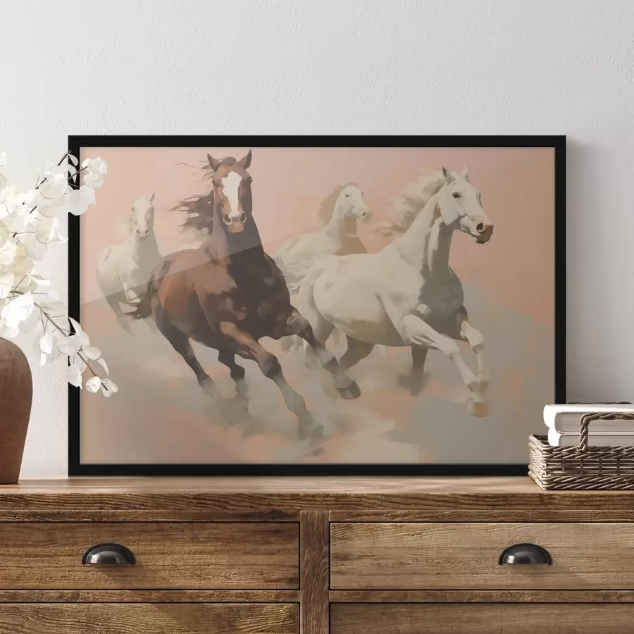 Fototapetes Zirgu galopēšanas imitācija glezniecības f41703