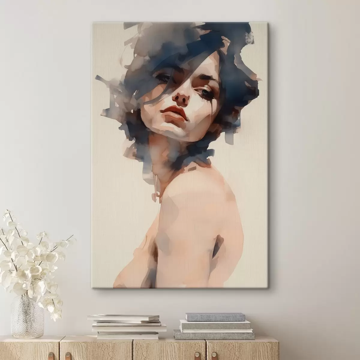 Glezna Meitenes portrets akvareļu stilā s41710