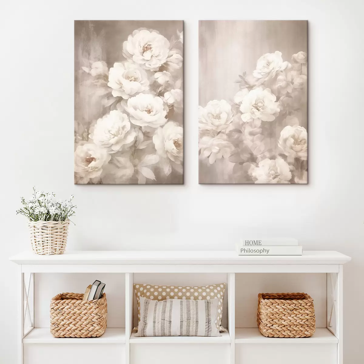 Glezna Balti vintage ziedi m00384