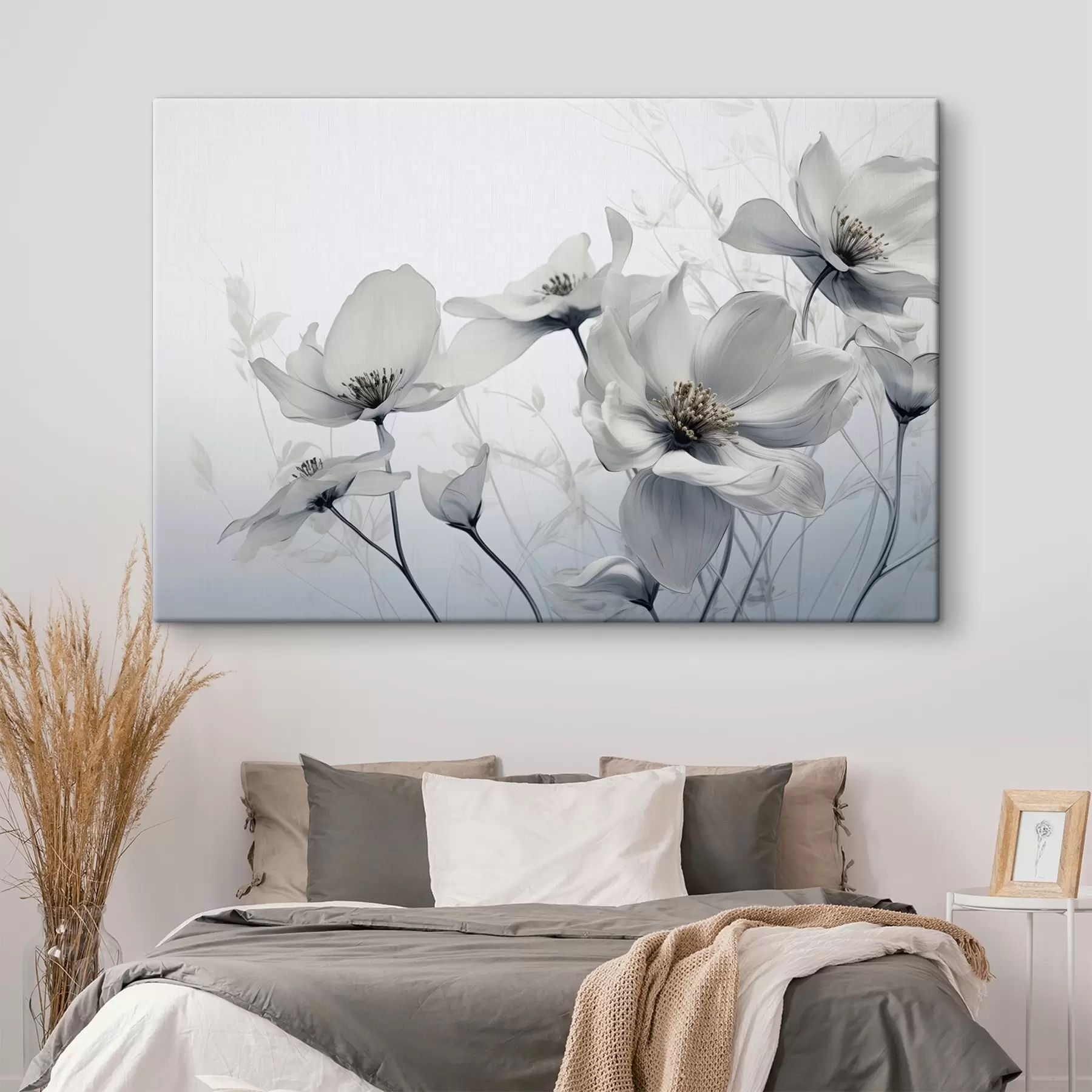 Fototapetes Smalki pelēki ziedi s41829