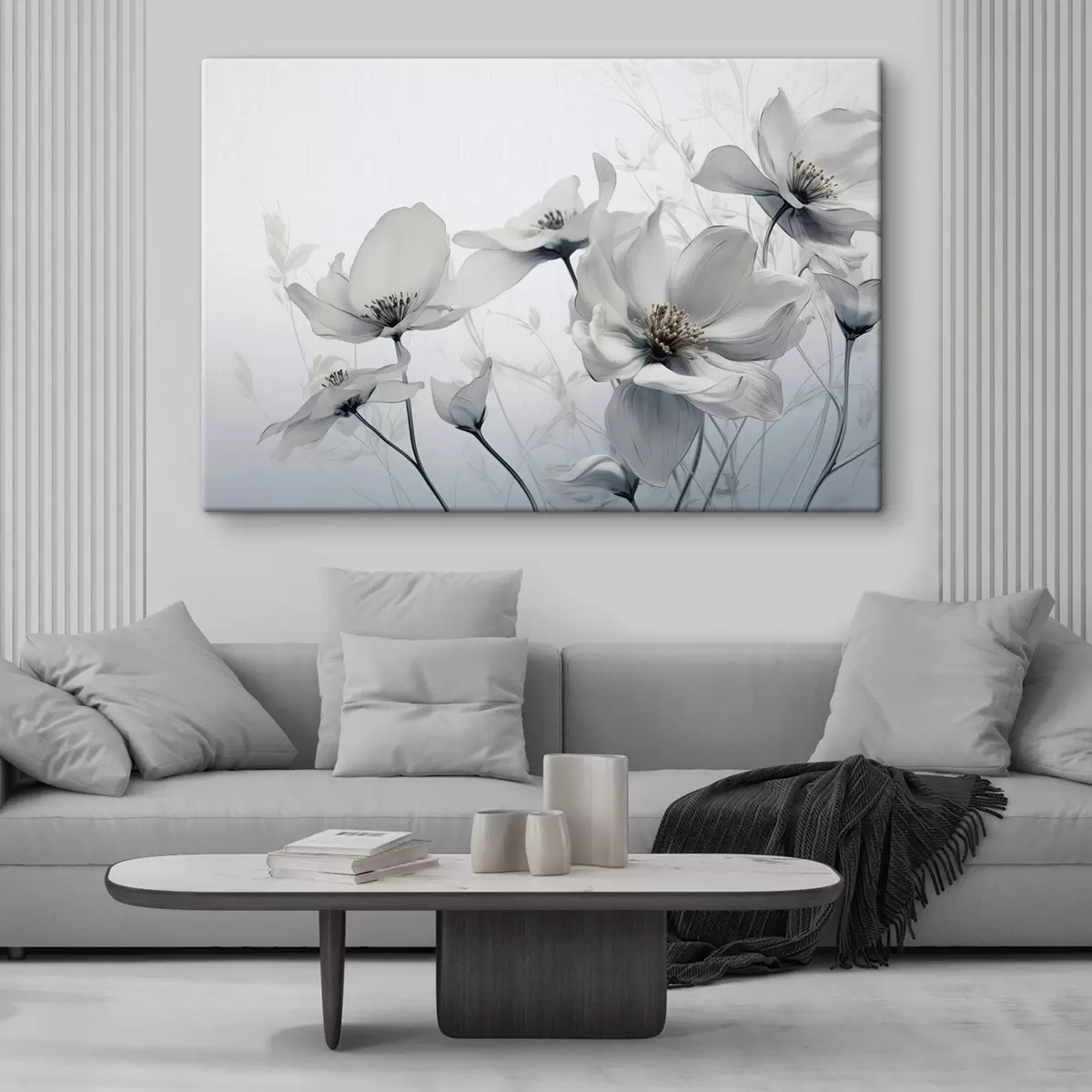 Glezna Smalki pelēki ziedi s41829