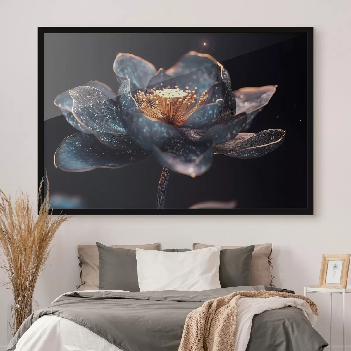 Plakāts Graciozs zieds uz tumša fona f41837