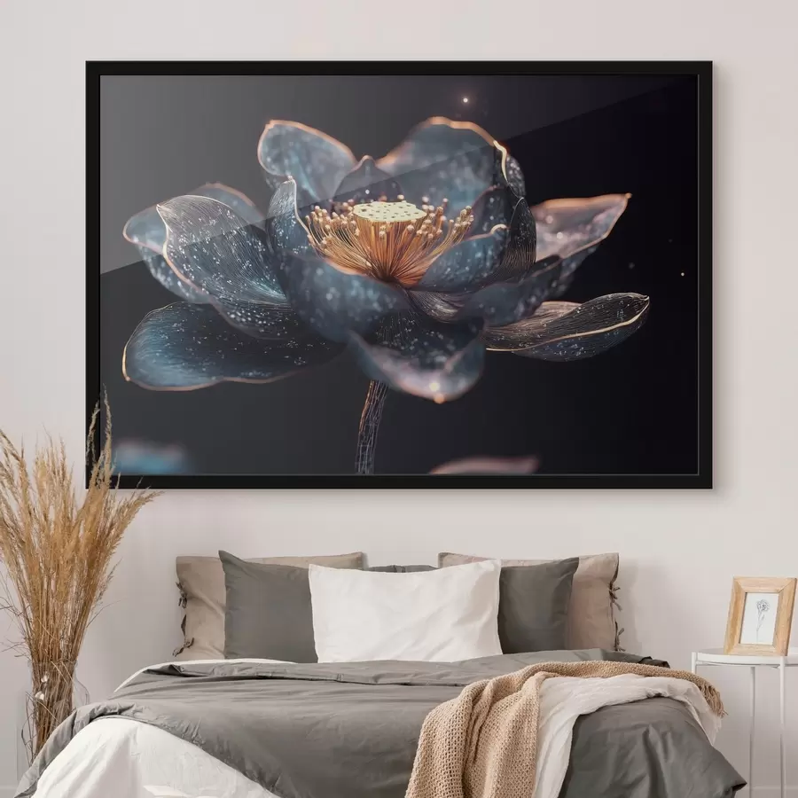 Fototapetes Graciozs zieds uz tumša fona f41837