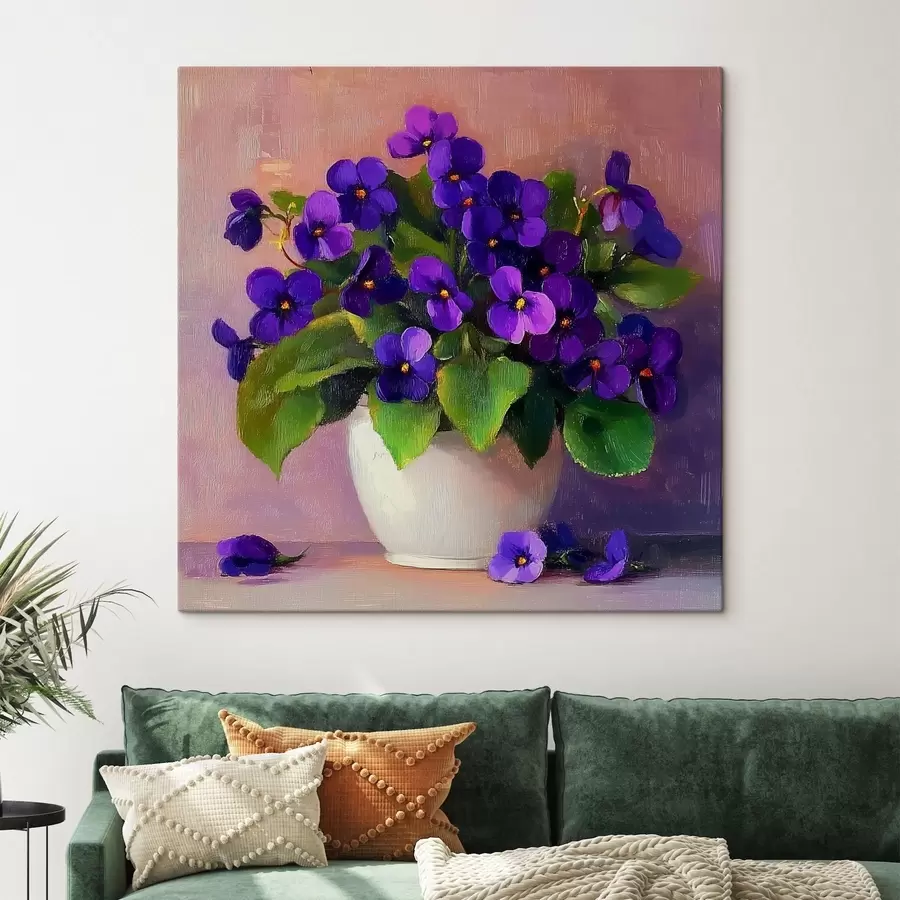 Glezna Violetās vijolītes baltā podā s41823