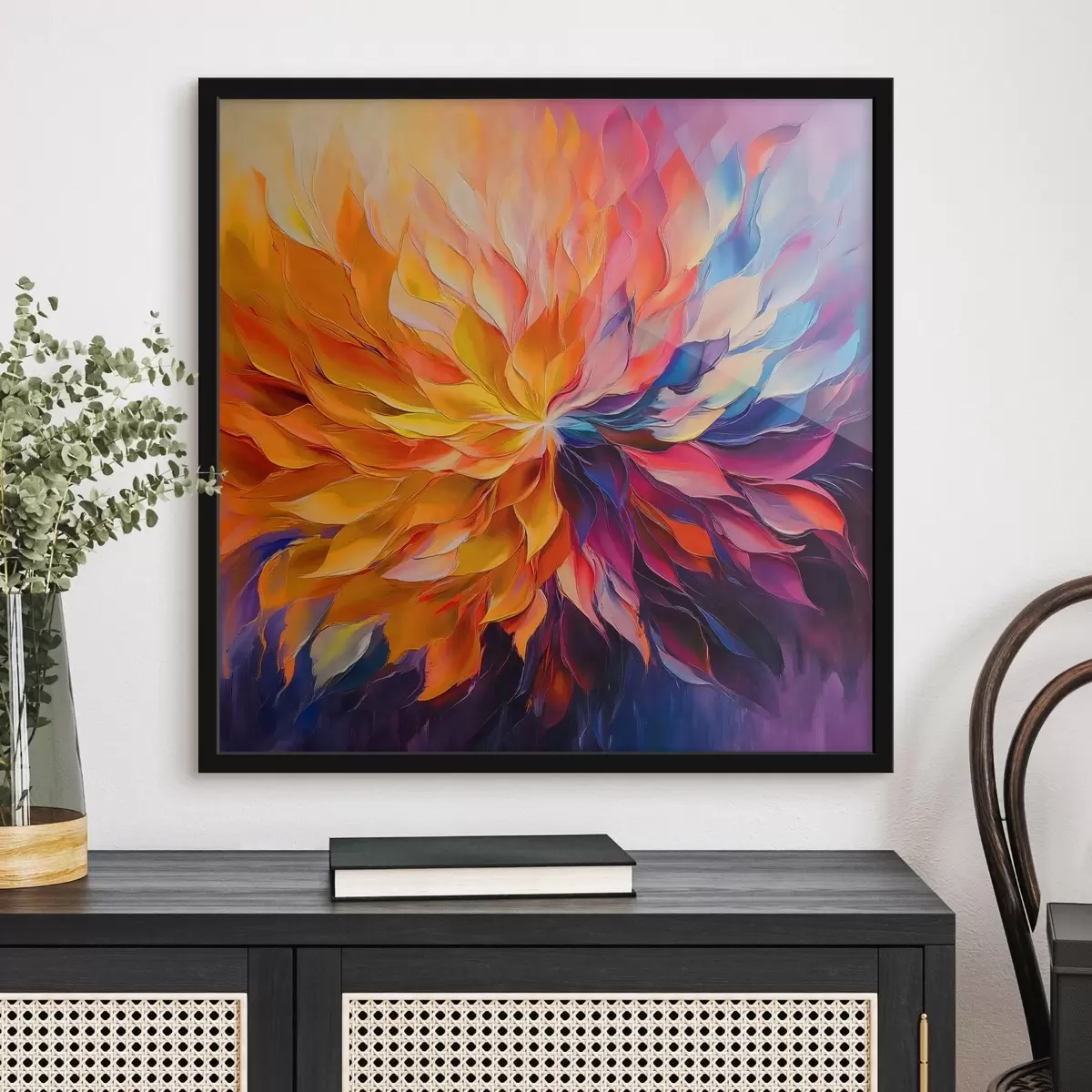 Plakāts Abstrakts krāsainu ziedlapiņu sprādziens f41814