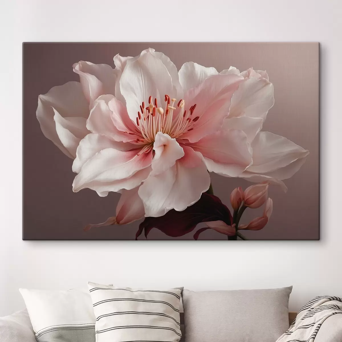 Glezna Rozā zieds uz rozā fona s41506