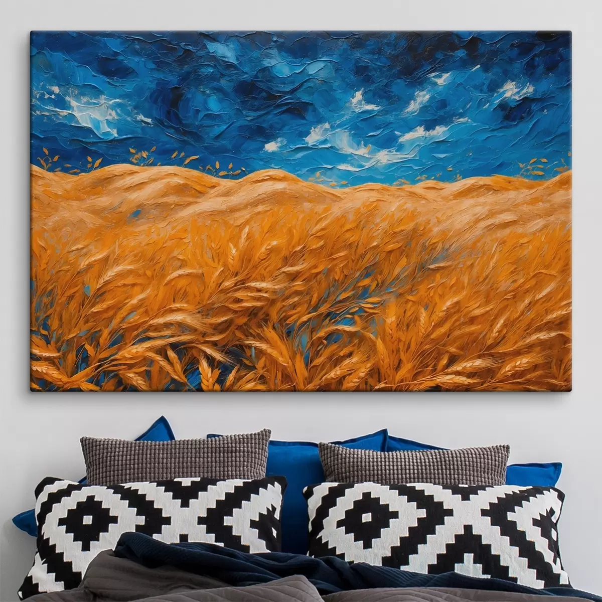 Glezna Kviešu lauks eļļas gleznošanas stilā s41584