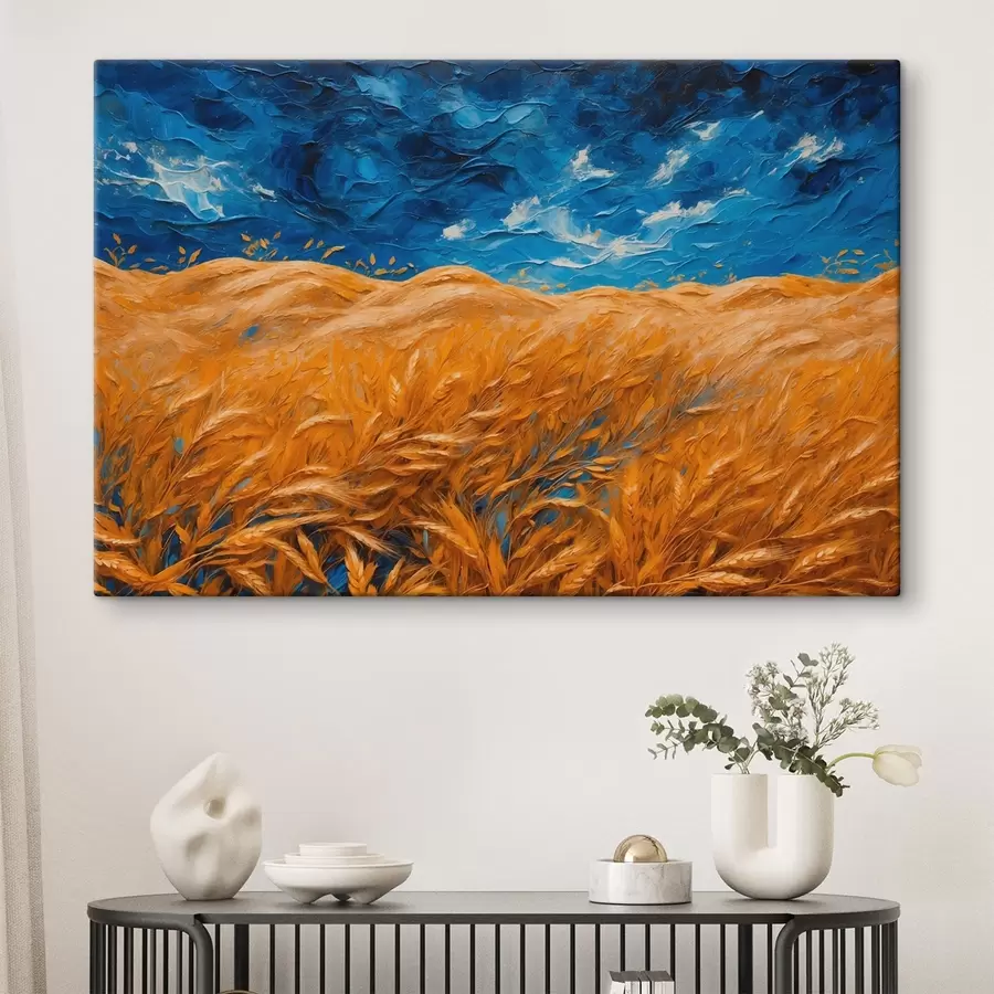 Glezna Kviešu lauks eļļas gleznošanas stilā s41584