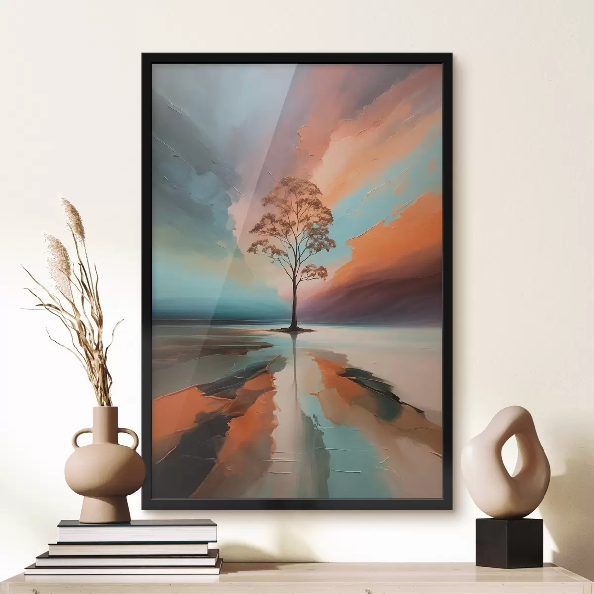 Plakāts Koks uz abstrakta akrila fona f41581